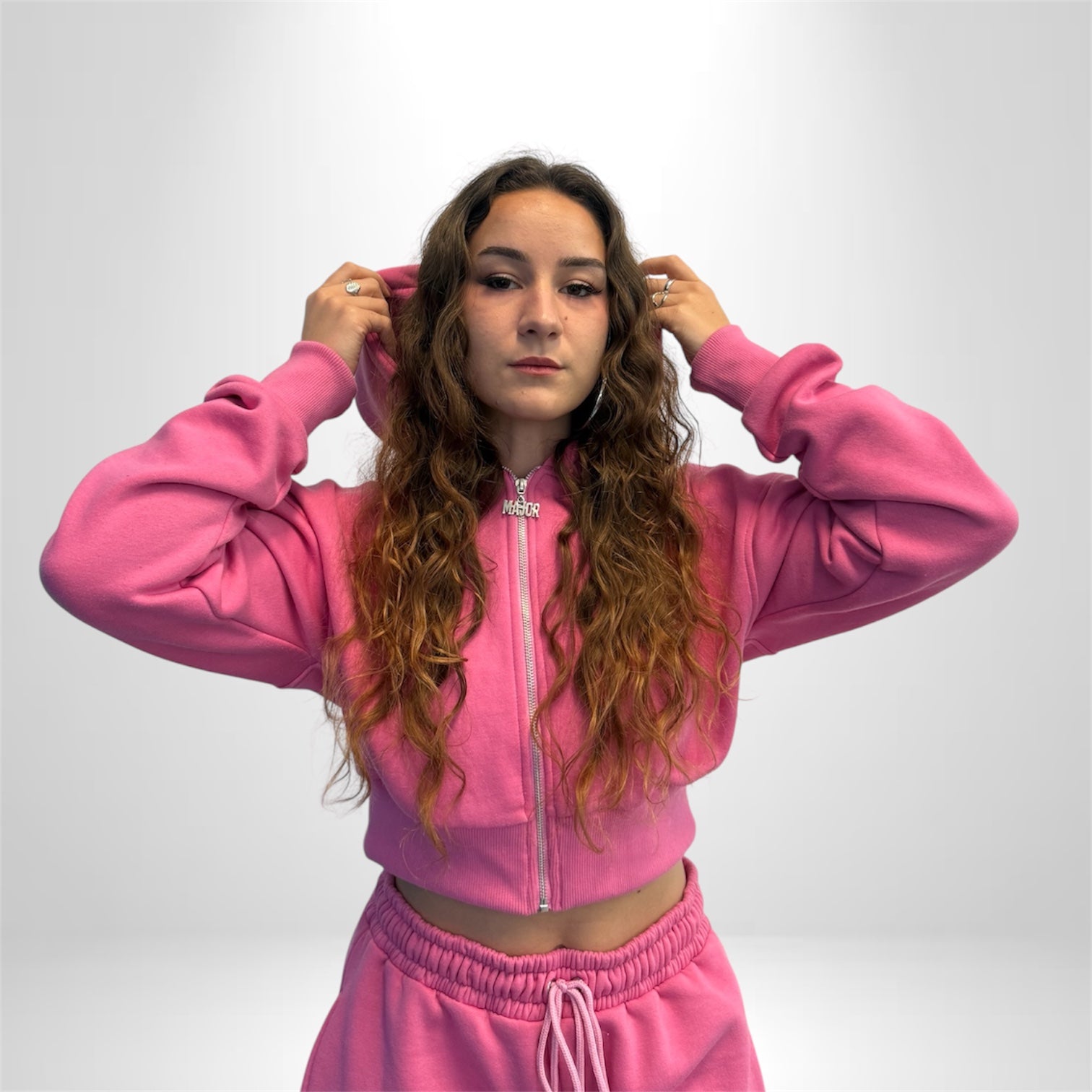 Major Pink Crop top Tracksuit